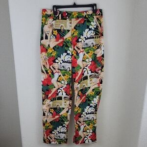 Men's Loudmouth Aloha Pin Up Girl Golf Pants Hawaii Retro Tropical Size 34 X 32